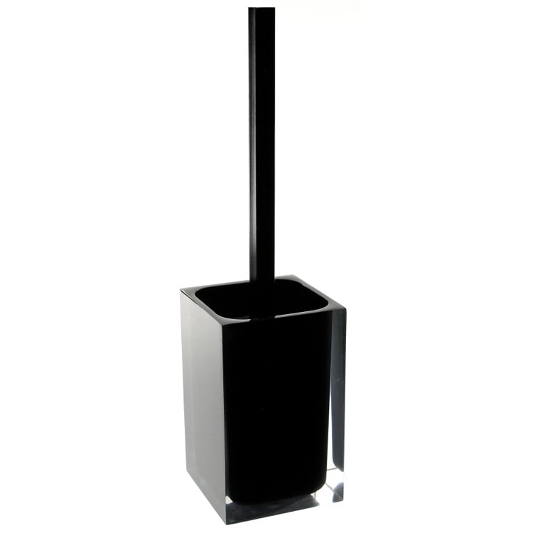 Gedy RA33-14 Toilet Brush Holder, Black, Stylish, Square